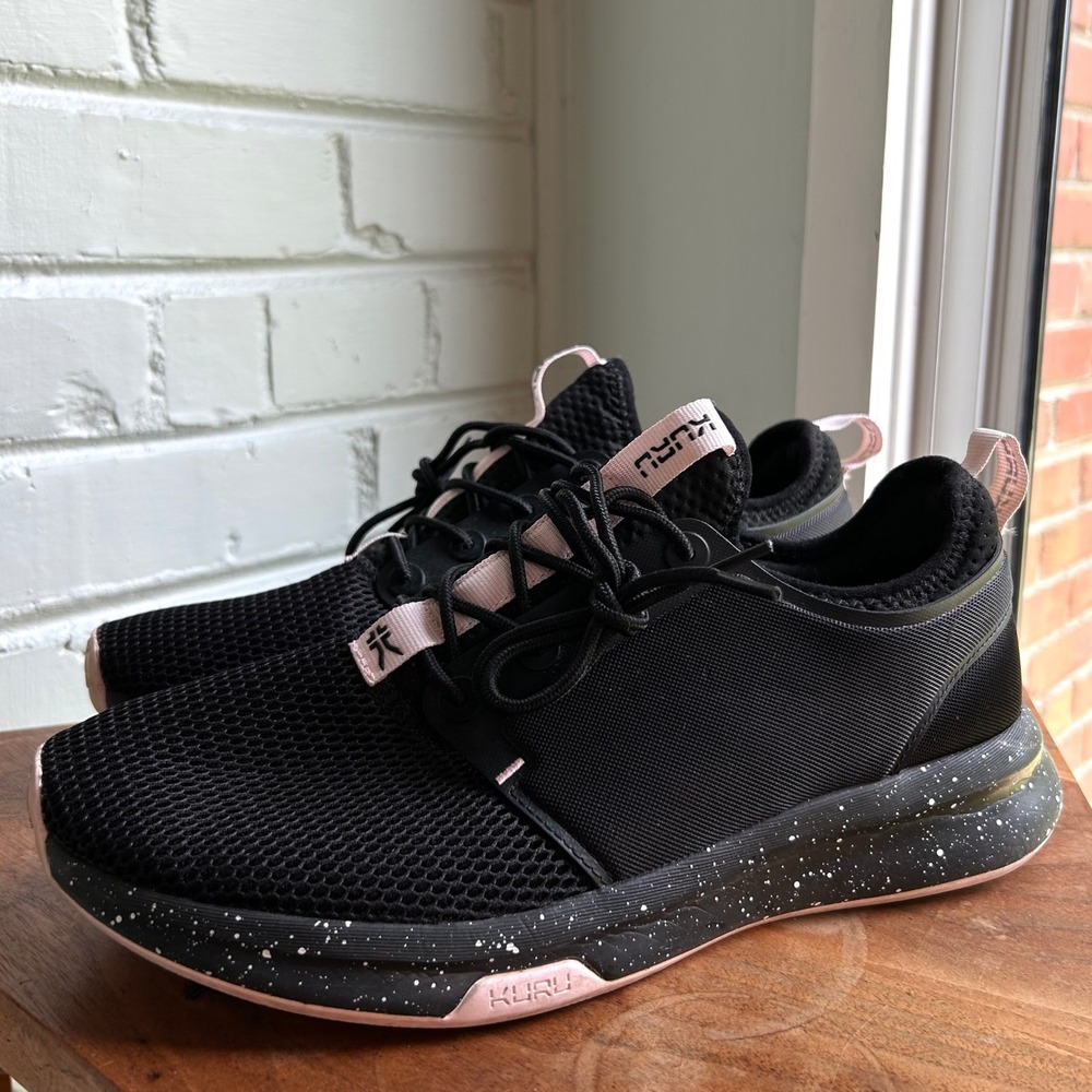 Kuru Women's Atom Athletic Sneaker Jet Black Misty Lilac 9.5 Medium Orthopedic